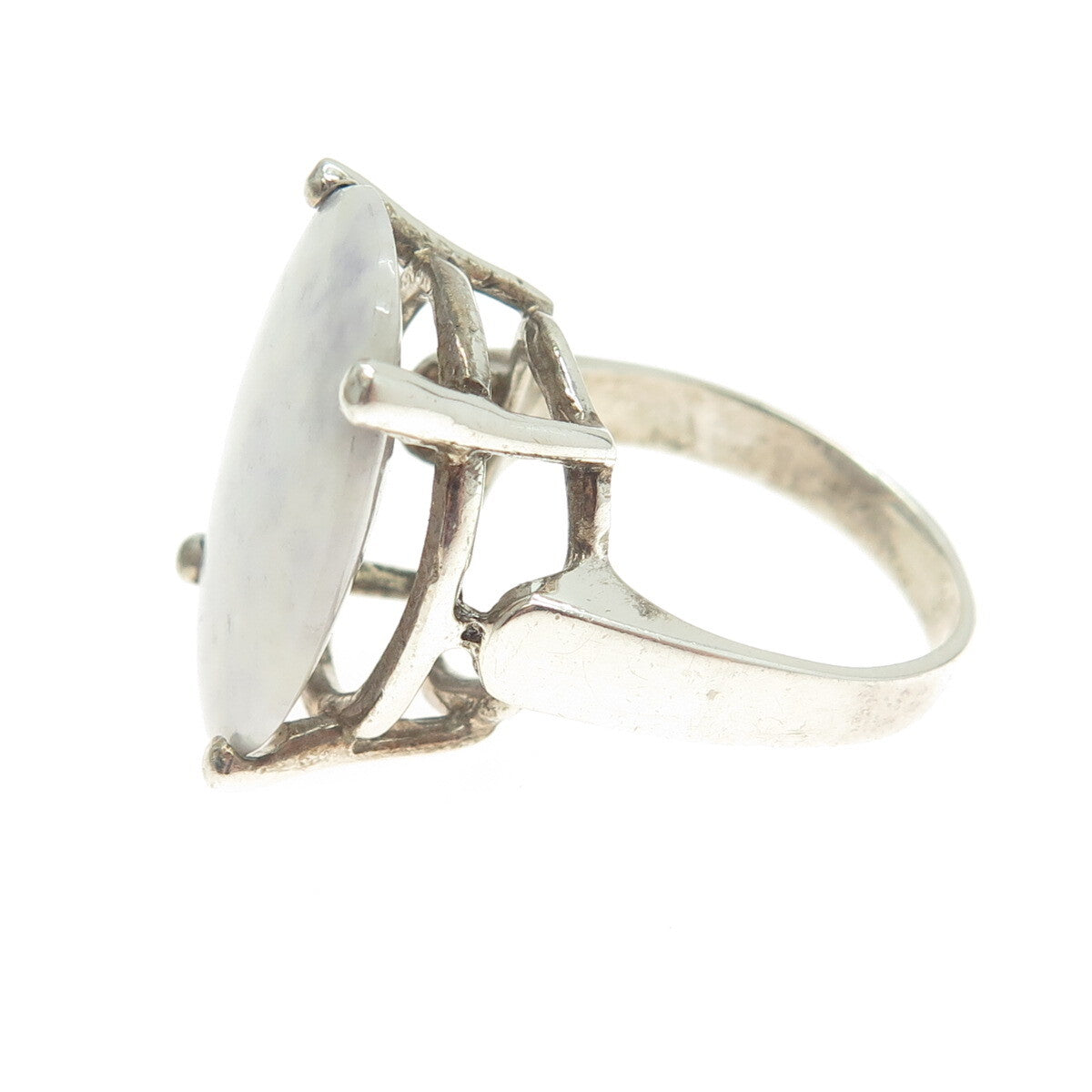 925 Sterling Silver Vintage Real Lepidolite Gemstone Ring Size 6.5