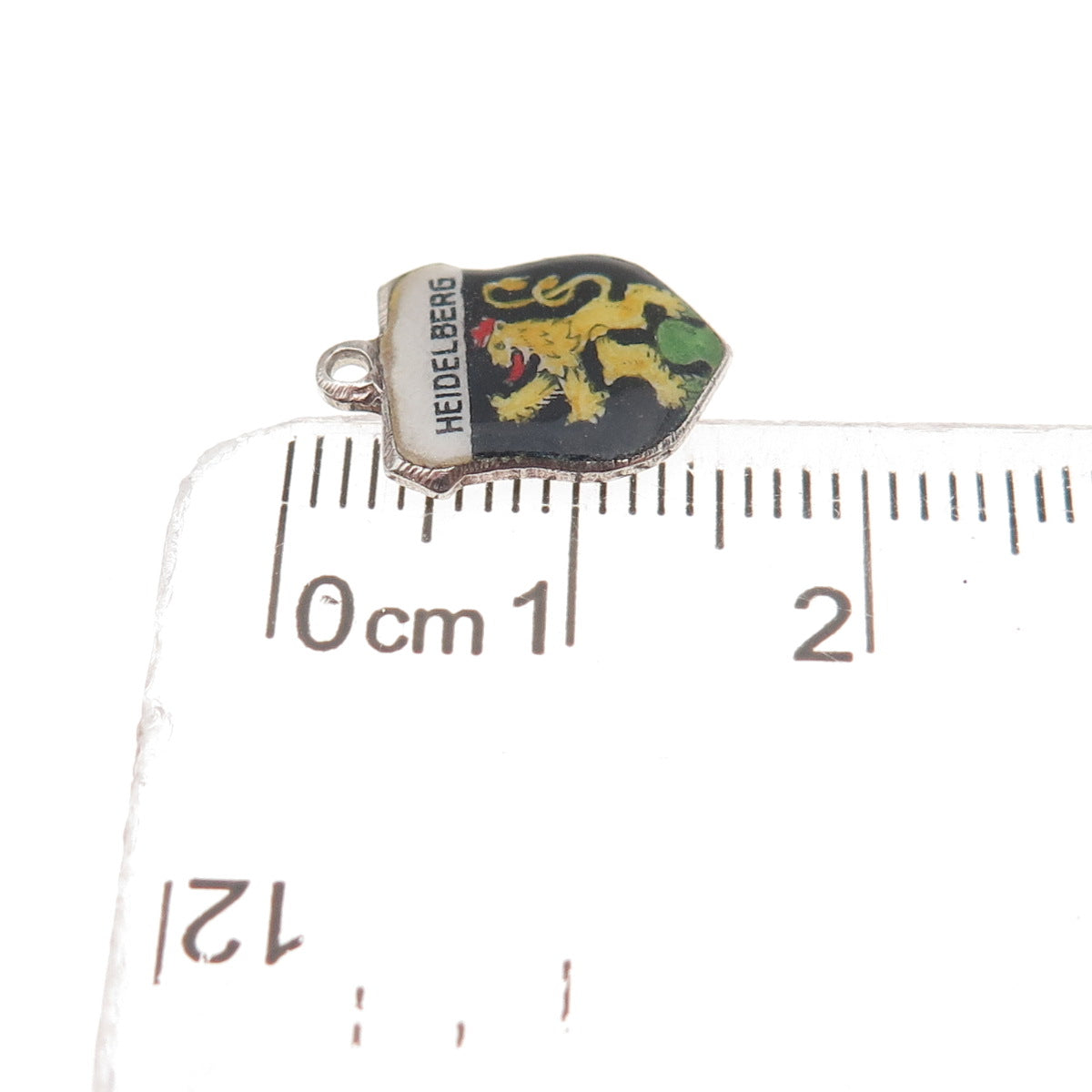 935 Silver Vintage Enamel Heidelberg Germany Mini Charm Pendant
