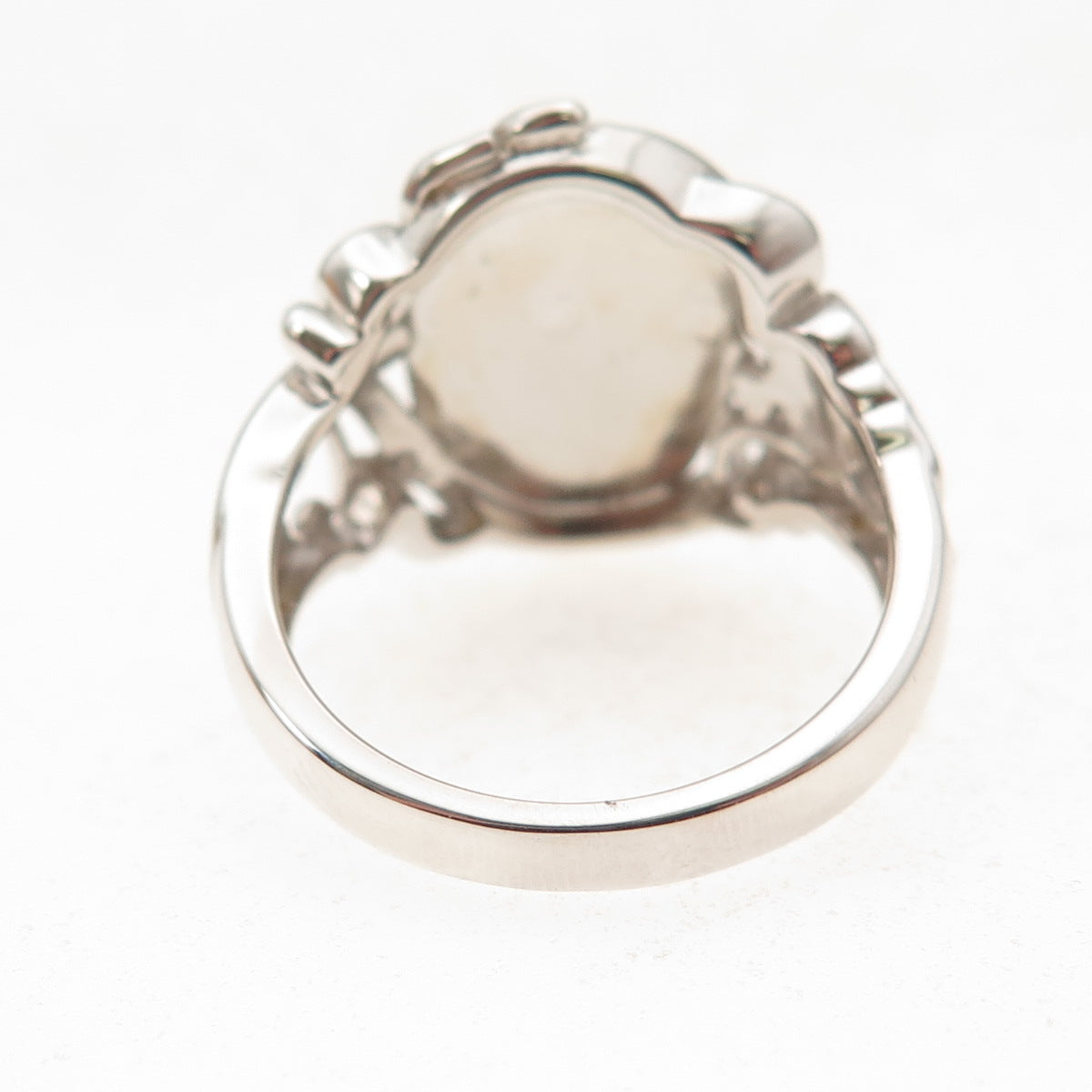 925 Sterling Silver Real Tyrone Turquoise Floral Ring Size 8.25