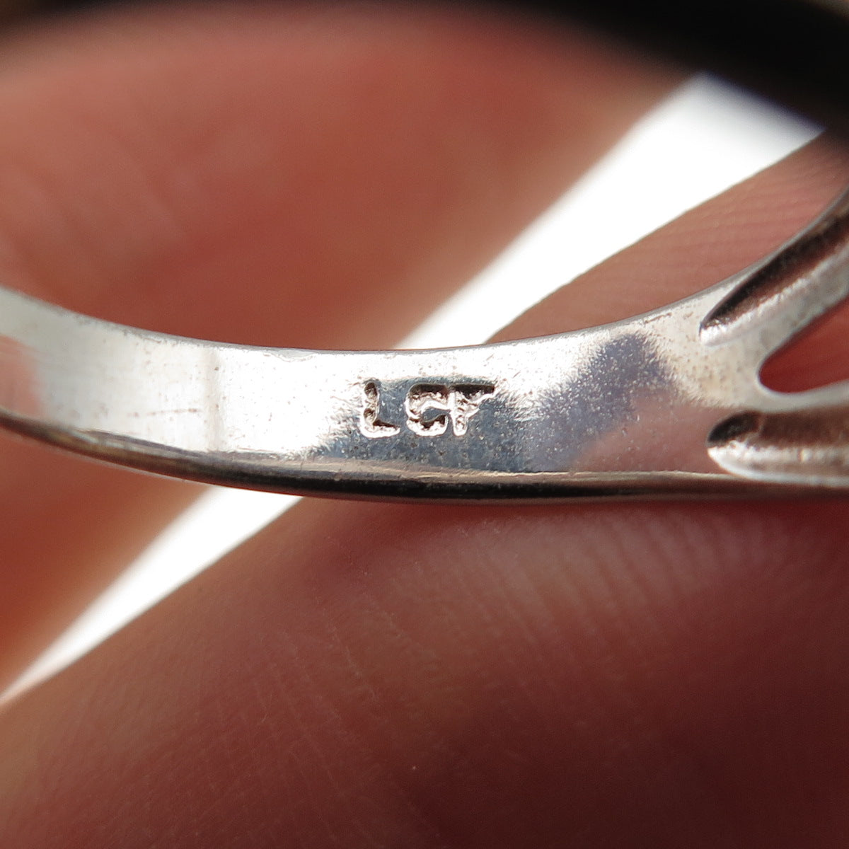 925 Sterling Silver Vintage Modernist Interlocked Ring Size 9.25