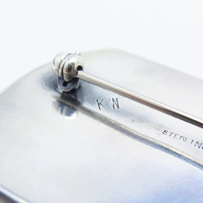 925 Sterling Silver Vintage Hands Pin Brooch