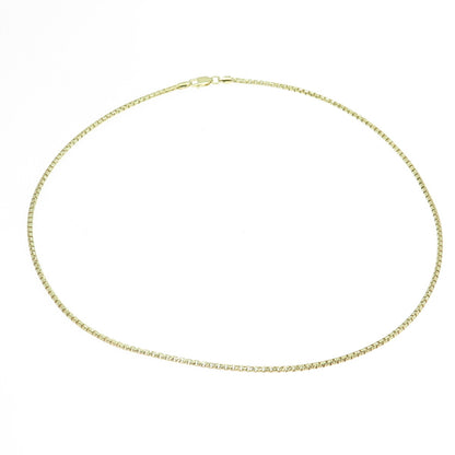 925 Sterling Silver Gold Plated Italy Box Chain Necklace 18"