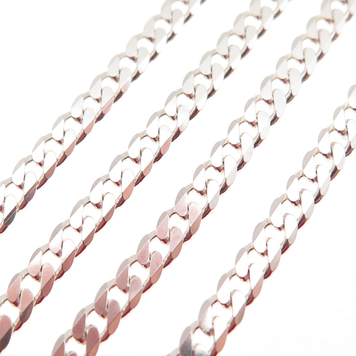 925 Sterling Silver Vintage Italy Cuban Chain Necklace 16"