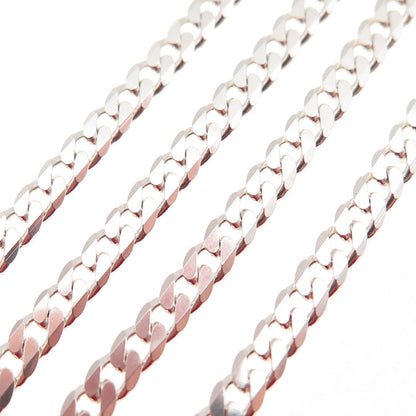 925 Sterling Silver Vintage Italy Cuban Chain Necklace 16"
