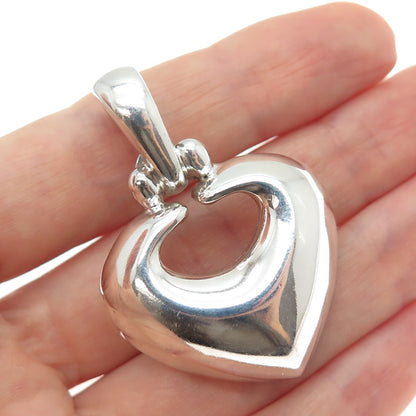 ESPO SIG Joseph Esposito Sterling Silver Vintage Modernist Heart Charm Pendant