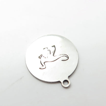 925 Sterling Silver USA Two In Town Dinosaur Charm Pendant