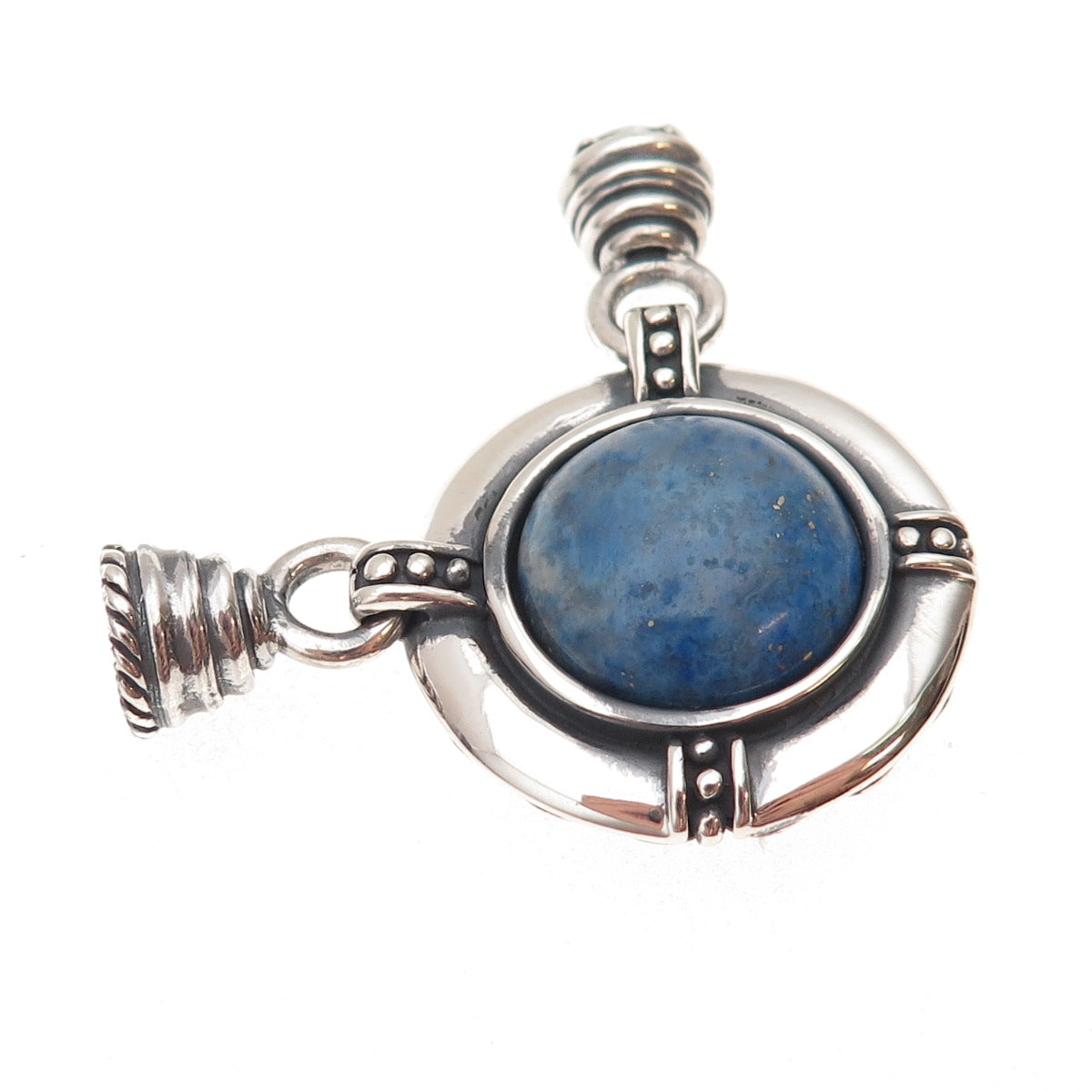 Carolyn Pollack 925 Sterling Silver Vintage Real Lapis Centerpiece Pendant