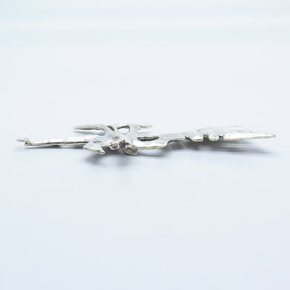 925 Sterling Silver Vintage Abstract Fish / Bird Skeleton Pendant