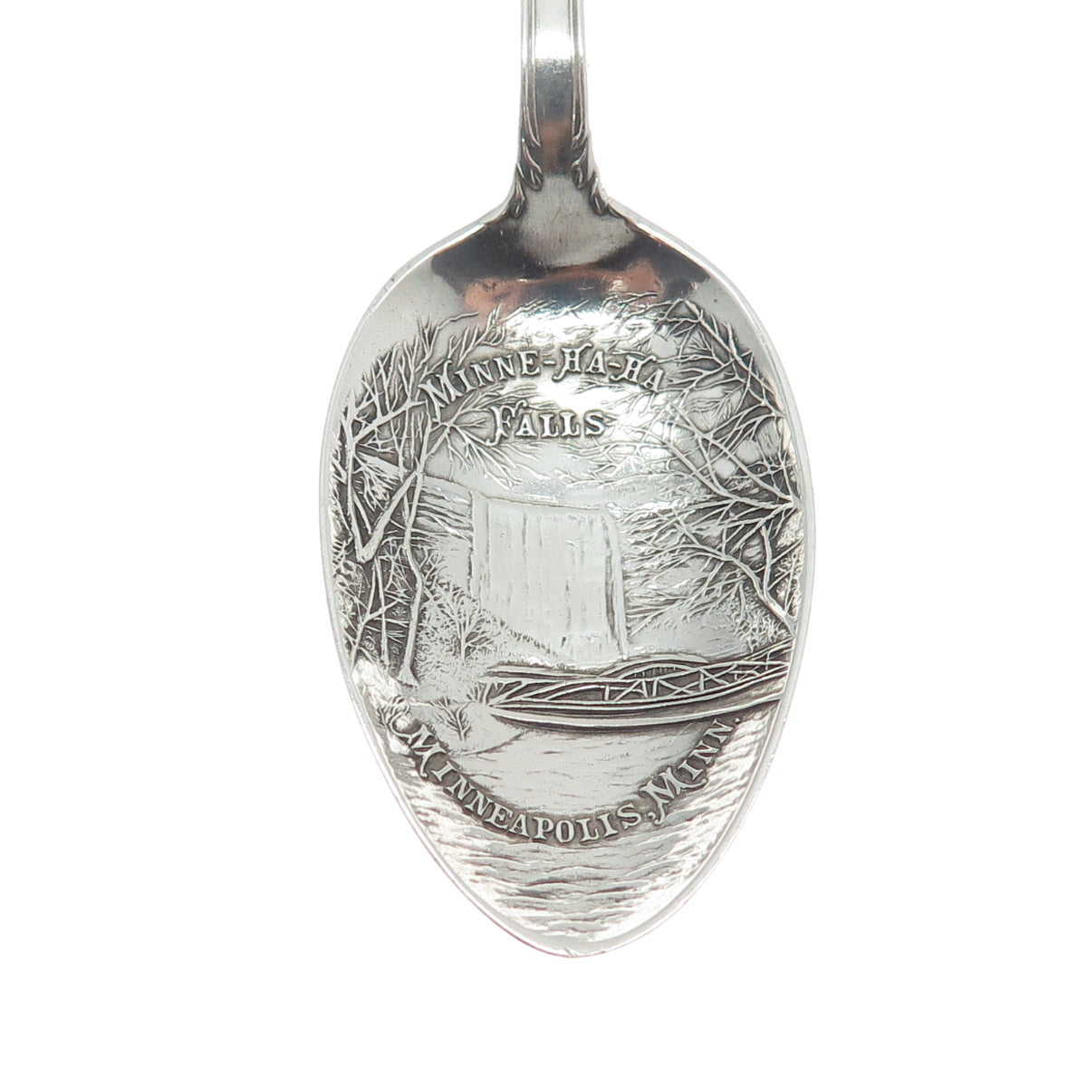 MECHANICS 925 Sterling Silver Antique Minnehaha Falls Minnesota Coffee Spoon