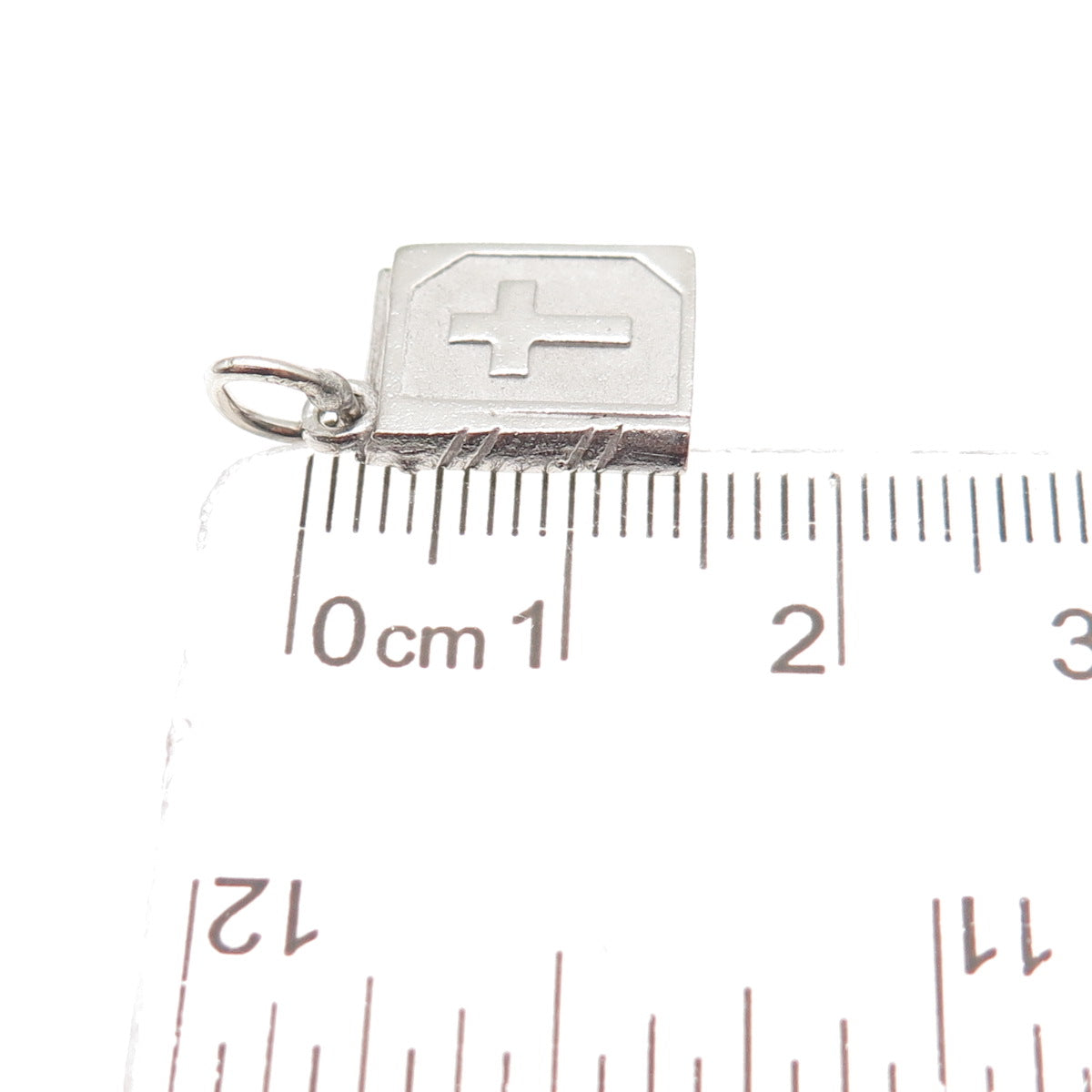 925 Sterling Silver Vintage Holy Bible Mini Charm Pendant