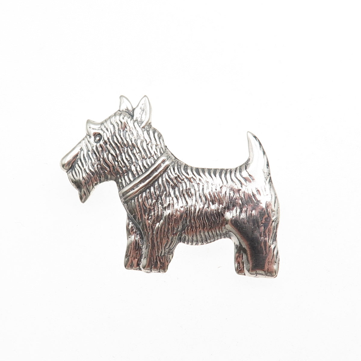 925 Sterling Silver Vintage Scottish Terrier Dog Oxidized Pin Brooch