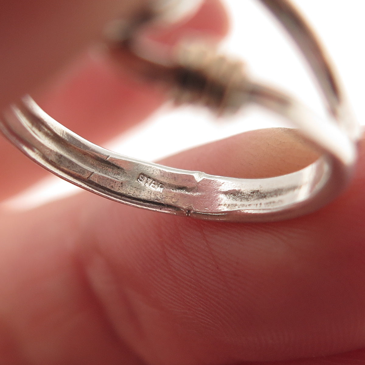 925 Sterling Silver Gold Filled Vintage Interlocked Infinty Ring Size 6