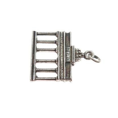 835 Silver Antique Berlin Brandenburg Gate Oxidized Mini Charm Pendant