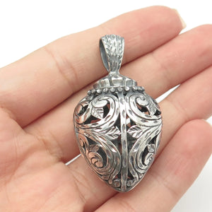 925 Sterling Silver Vintage Ornate 3D Pendant