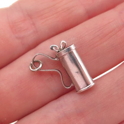 925 Sterling Silver Antique Art Deco Golf Club 3D Mini Charm Pendant