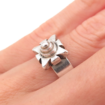 925 Sterling Silver Vintage Cross Oxidized Ring Size 5.75