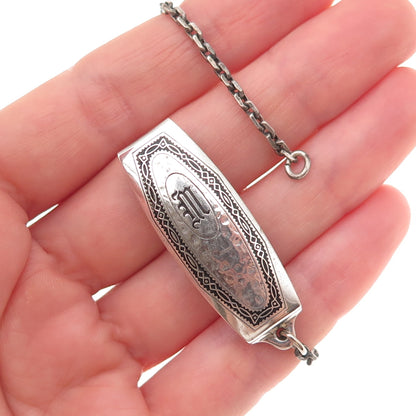 Hickok 925 Sterling Antique Art Deco Letter M Beltogram Pocket Watch Belt Loop