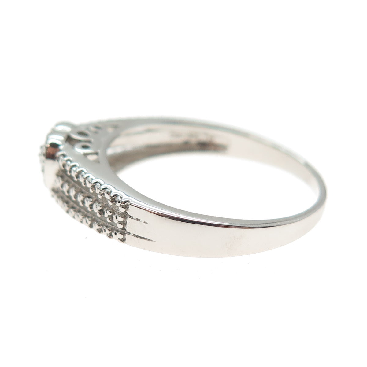 DBJ DEE BERKLE 925 Sterling Silver Real Round-Cut Diamond Heart Ring Size 10.25