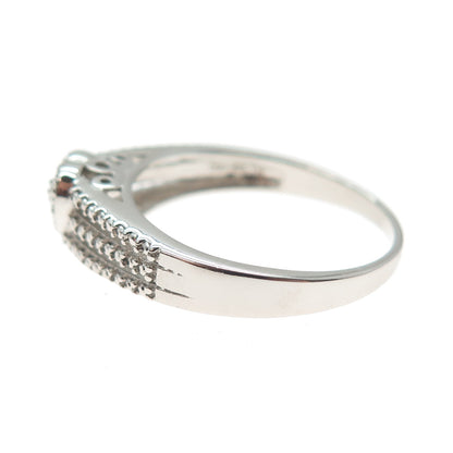 DBJ DEE BERKLE 925 Sterling Silver Real Round-Cut Diamond Heart Ring Size 10.25