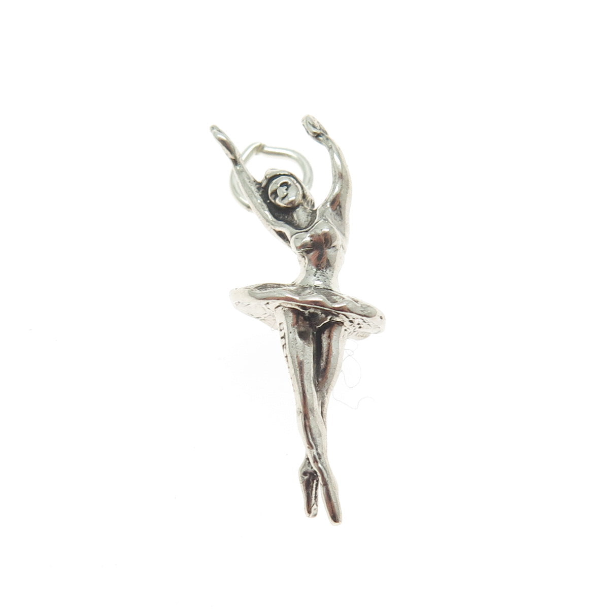 SUNWEST 925 Sterling Silver Vintage Ballerina Minimalist Charm Pendant