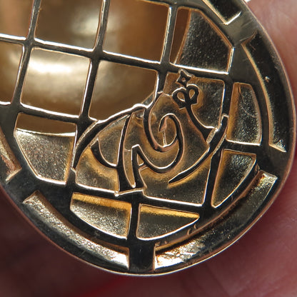 DESIGNS BY YAGI 925 Sterling Silver Gold Plated Enamel C Z Dope Cap Pendant