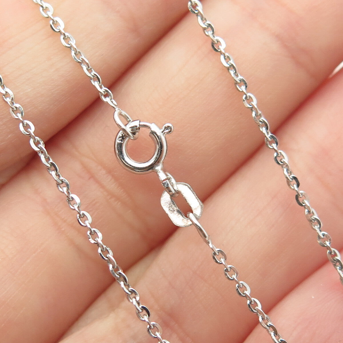 925 Sterling Silver Italy Round-Cut C Z Cross Cable Chain Necklace 16"