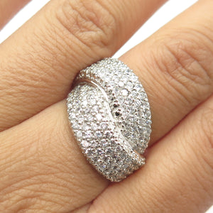 925 Sterling Silver Chapal Zenray Pave C Z Ring Size 6.25