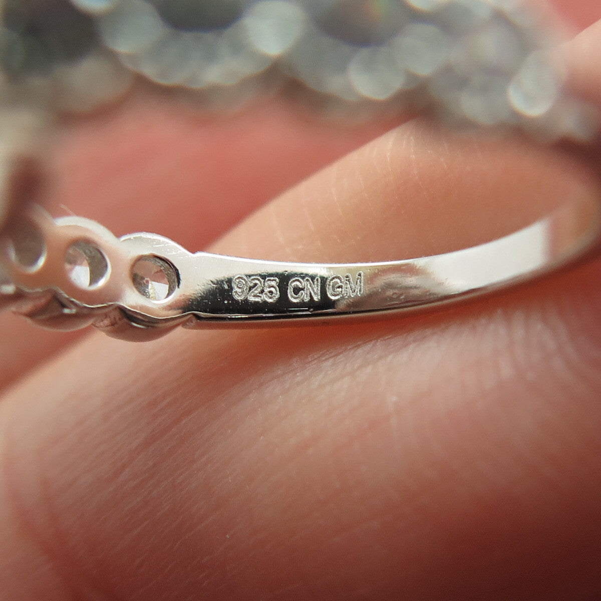 925 Sterling Silver Round-Cut C Z Floral Ring Size 5