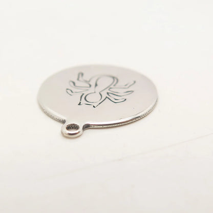 925 Sterling Silver USA Two In Town Spider Charm Pendant