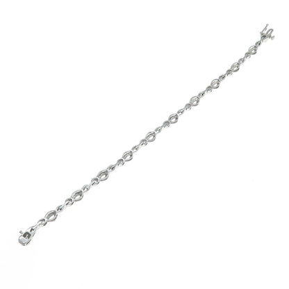 JANE SEYMOUR Sterling Silver Real Round-Cut Diamond Infinity Link Bracelet 7.5"