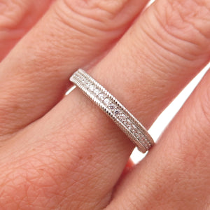 Judith Ripka 925 Sterling Silver C Z Bridal Wedding Band Ring Size 7