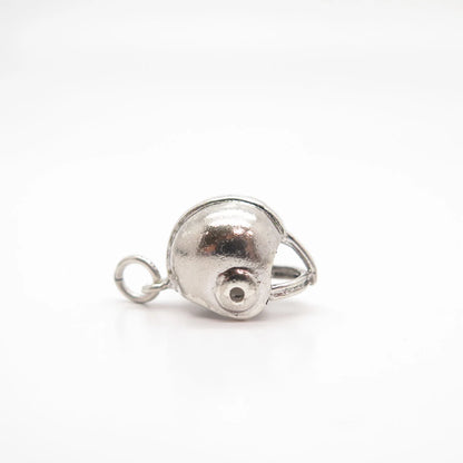925 Sterling Silver Vintage Helmet Charm Pendant