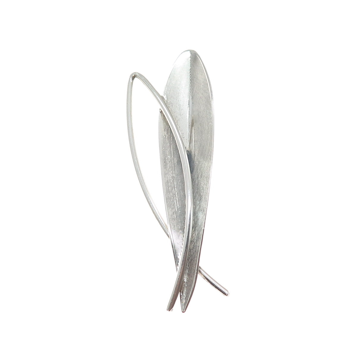 BEAU 925 Sterling Silver Vintage Modernist Floral Pin Brooch