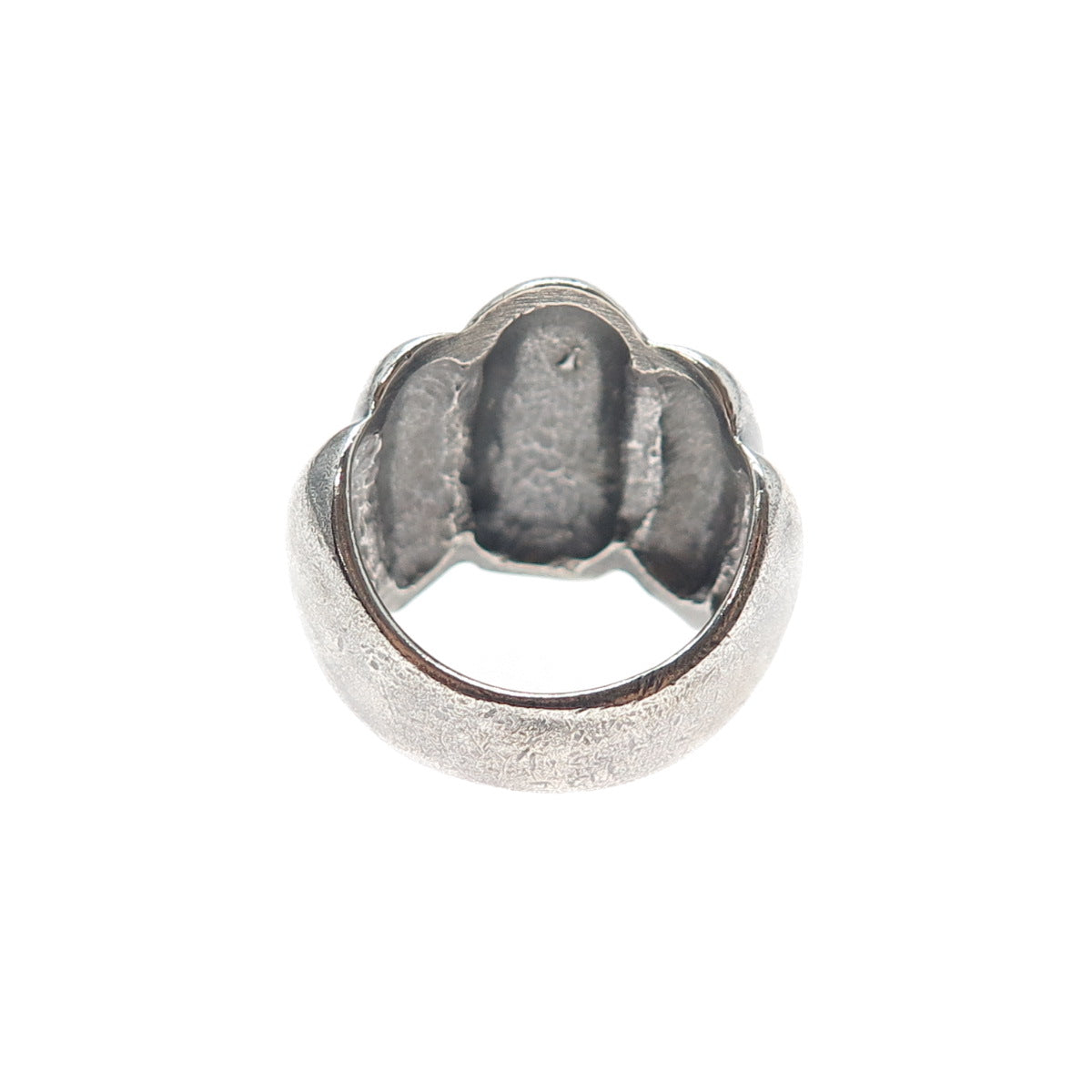 925 Sterling Silver Vintage Mexico Modernist Oxidized Ring Size 7.25
