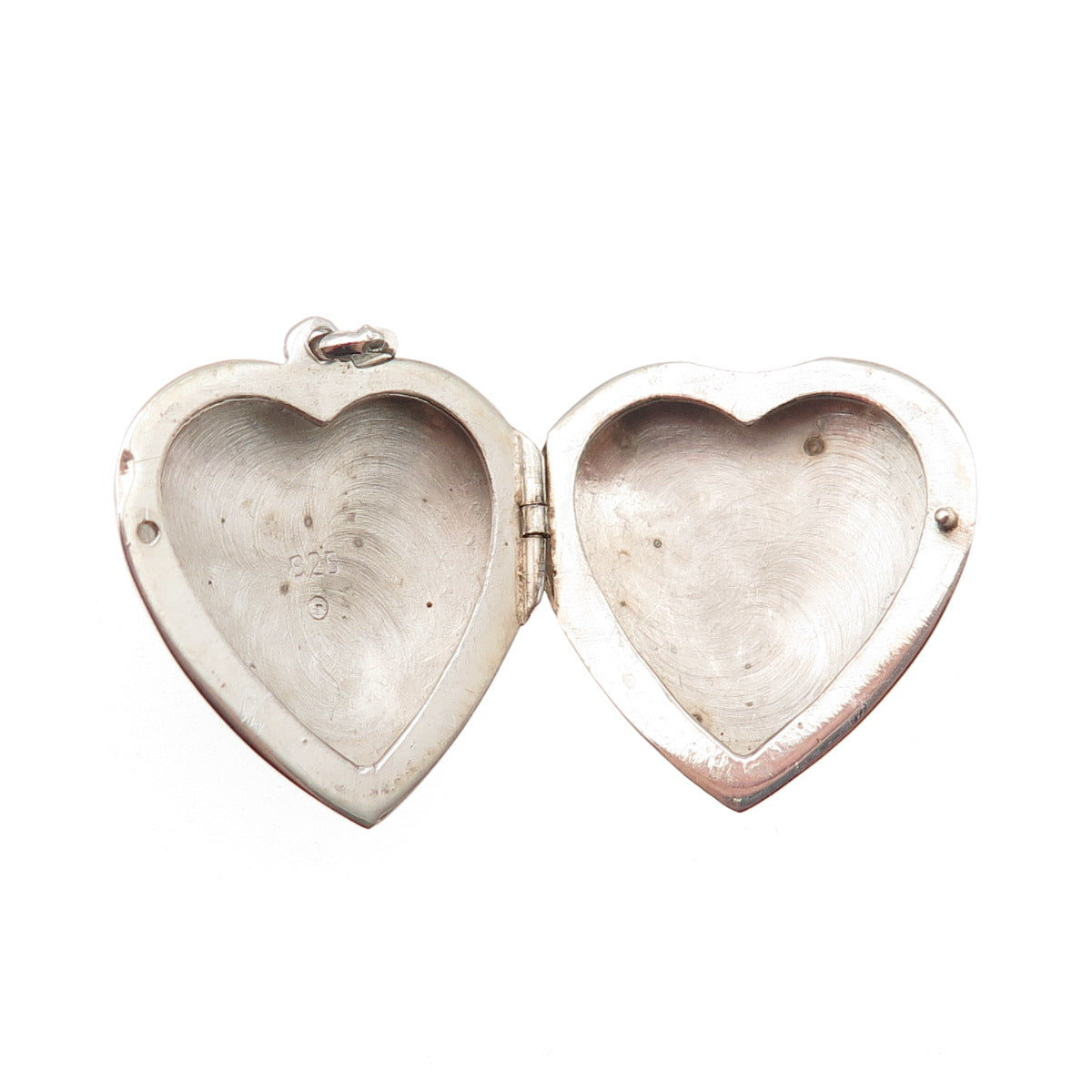 925 Sterling Silver Vintage Real Black Onyx Heart Locket Charm Pendant