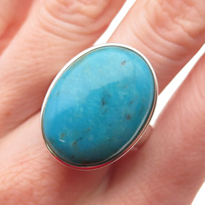 Whitney Kelly Sterling Silver Vintage Real Turquoise Modernist Ring Size 10.25