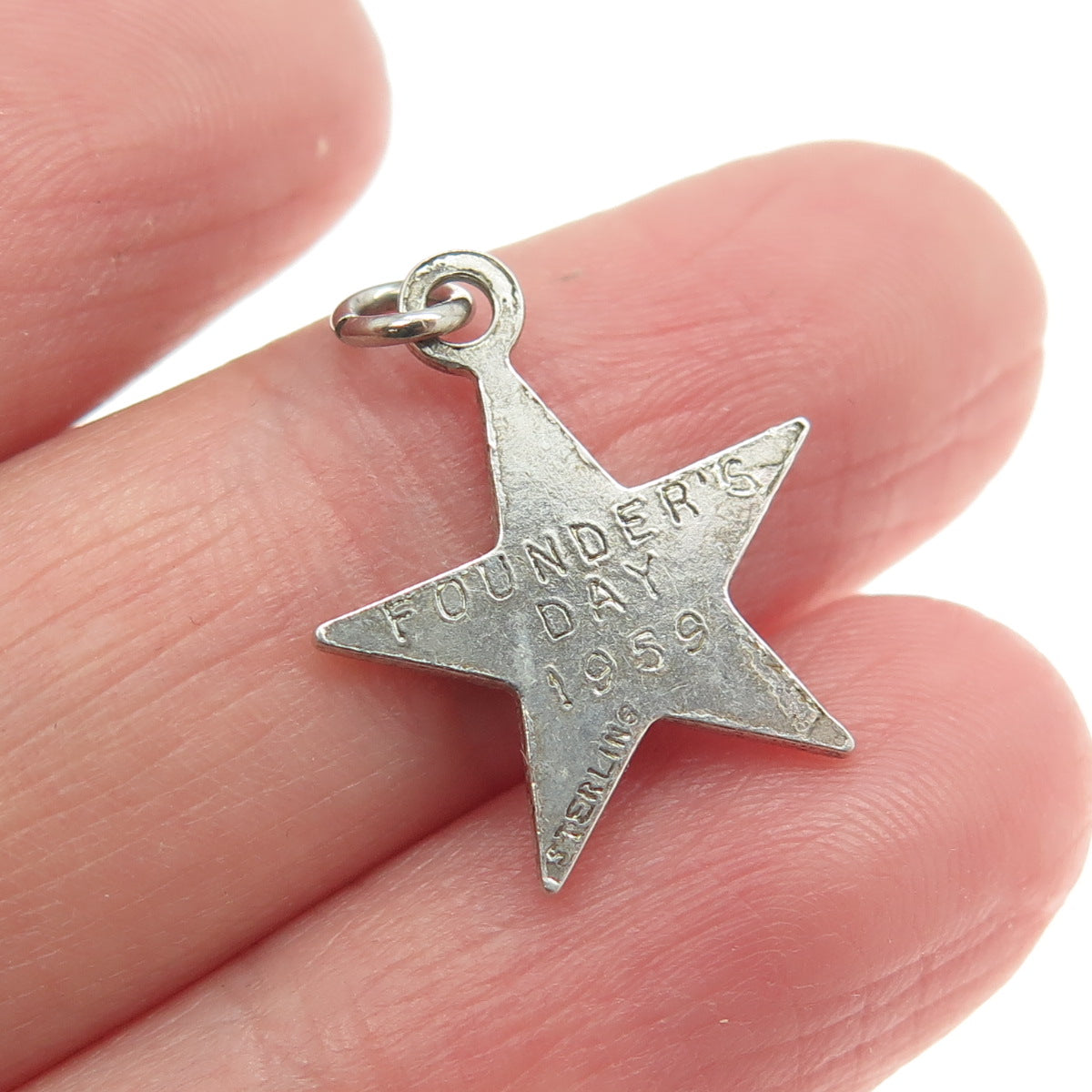 925 Sterling Silver Vintage 1959 Founders Day Beta Sigma Phi Star Charm Pendant