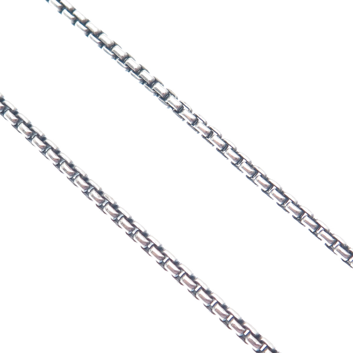 EXEX Claudia Agudelo Sterling Vintage Turquoise Round Box Chain Necklace 16-18"