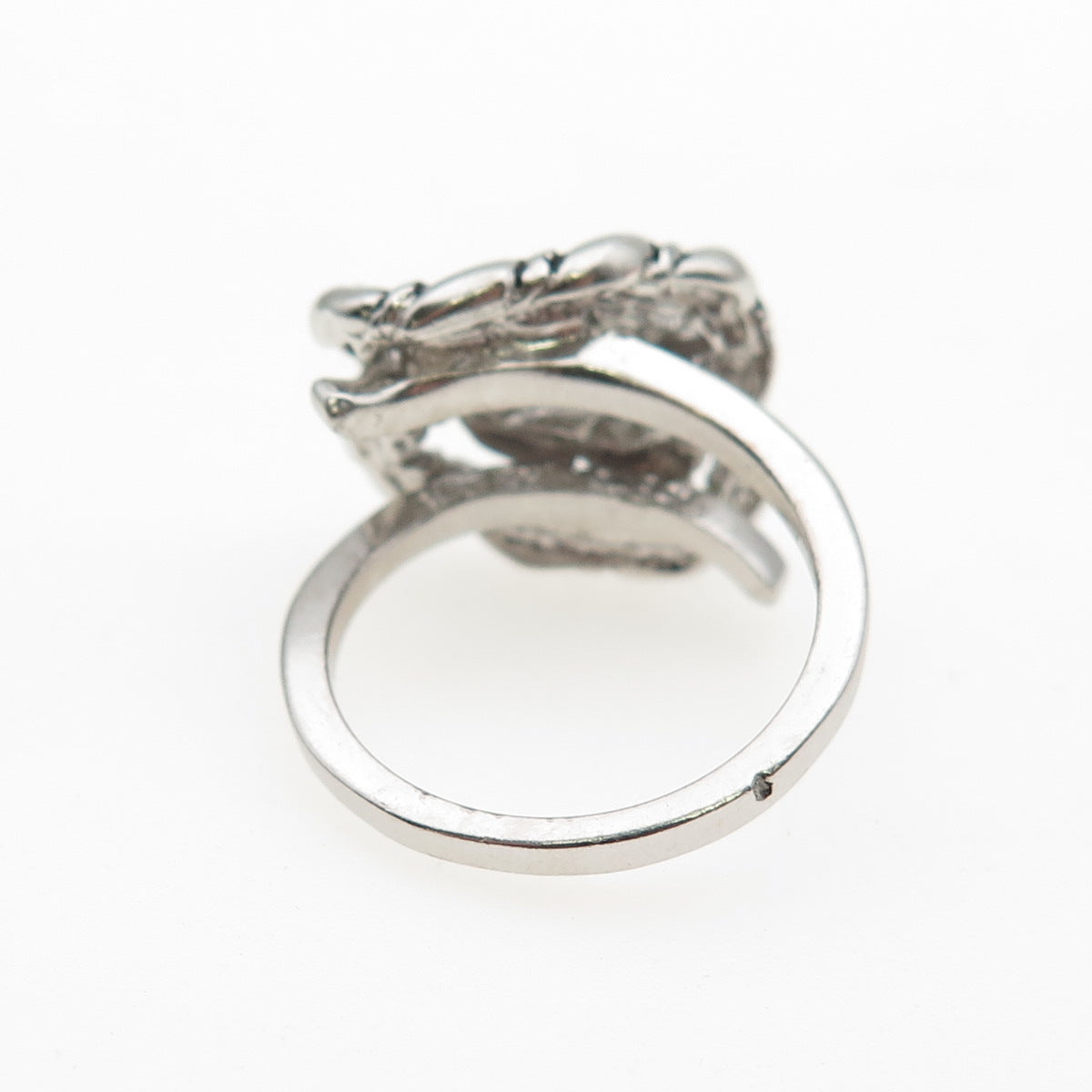 925 Sterling Silver Vintage Interlocked Circle Oxidized Ring Size 6.25