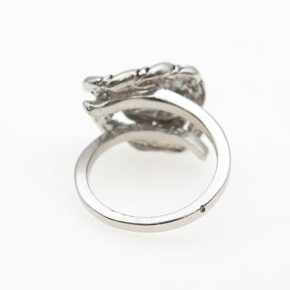 925 Sterling Silver Vintage Interlocked Circle Oxidized Ring Size 6.25