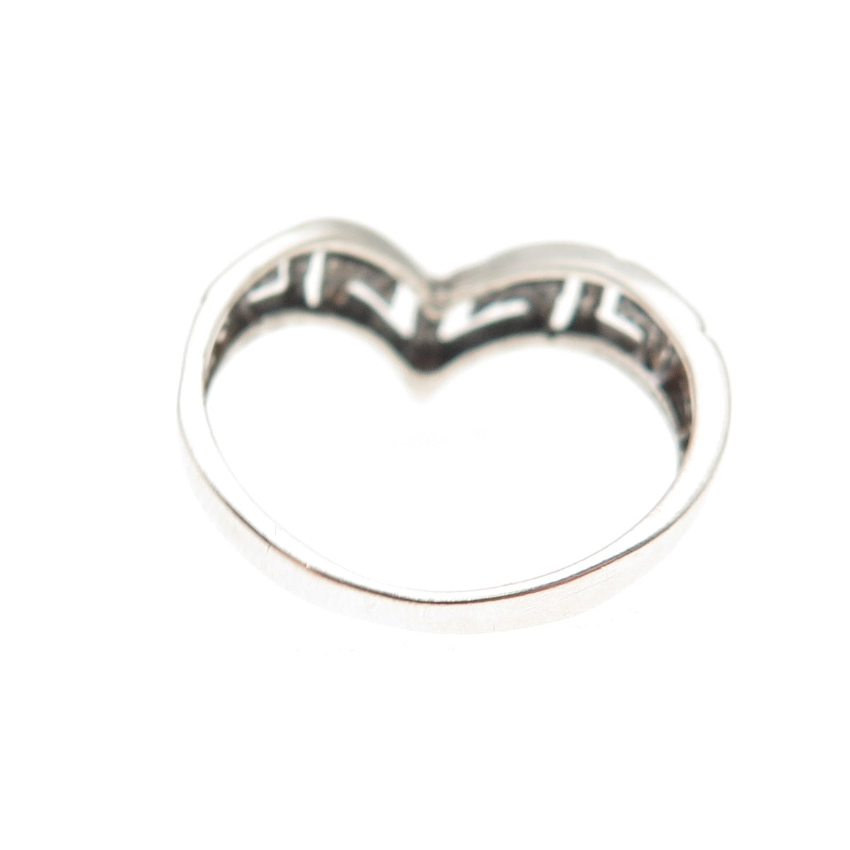 925 Sterling Silver Vintage V-Shape Oxidized Ring Size 6.5
