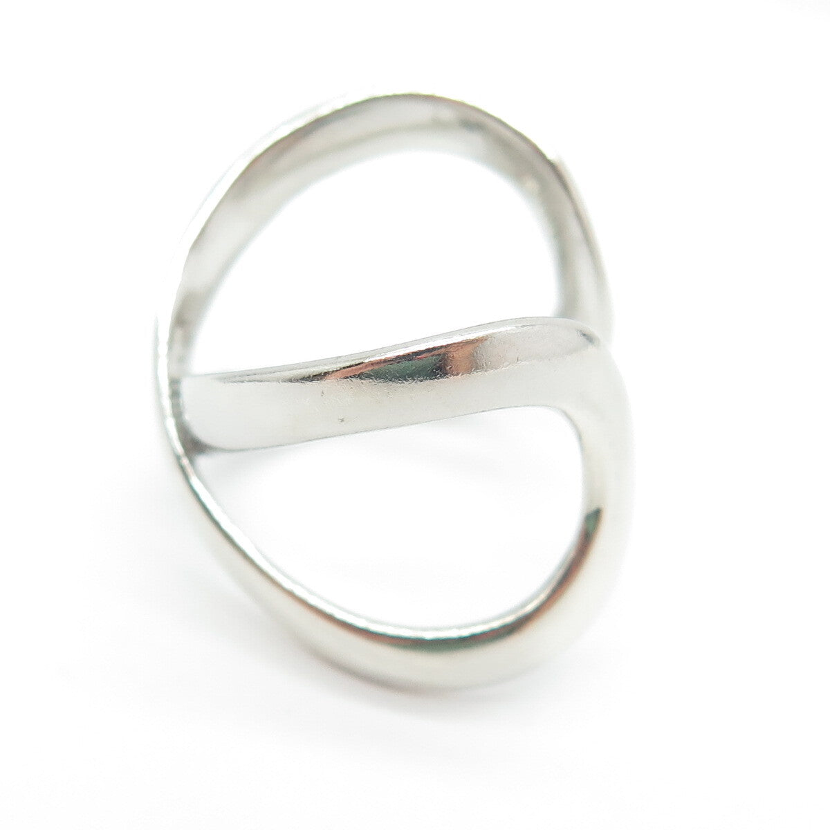 925 Sterling Silver Vintage Crossover Adjustable Ring Size 8.75