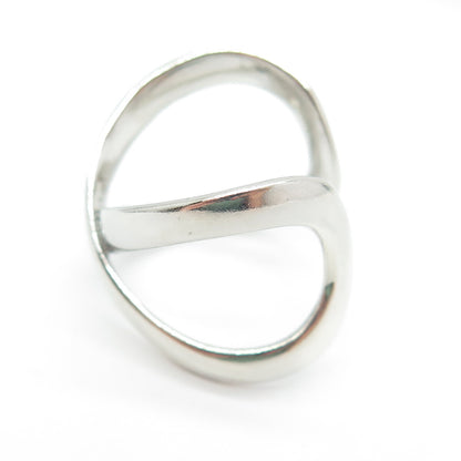 925 Sterling Silver Vintage Crossover Adjustable Ring Size 8.75