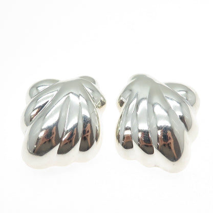 ORQUIDIA 950 Silver Vintage Mexico Modernist Clip On Earrings