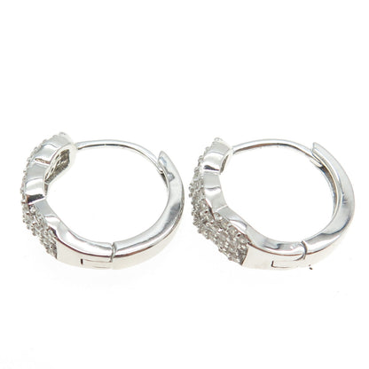 925 Sterling Silver Round-Cut C Z Infinity Hoop Earrings