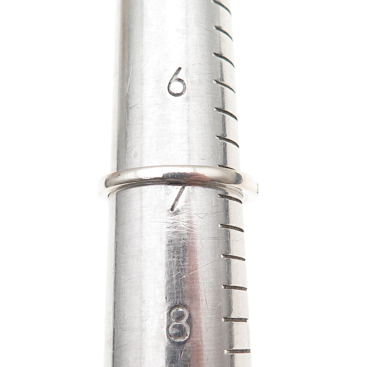 925 Sterling Silver Real Round-Cut Diamond Half Eternity Band Ring Size 7