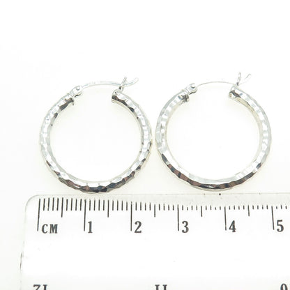 JOM JUST ONE MORE 925 Sterling Silver Diamond-Cut Hoop Earrings