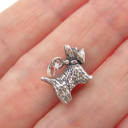 JEZLAINE Sterling Silver Vintage Scottish Terrier Dog Minimalist Charm Pendant