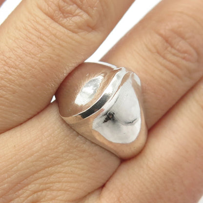 925 Sterling Silver Vintage Ribbed Ring Size 10.25