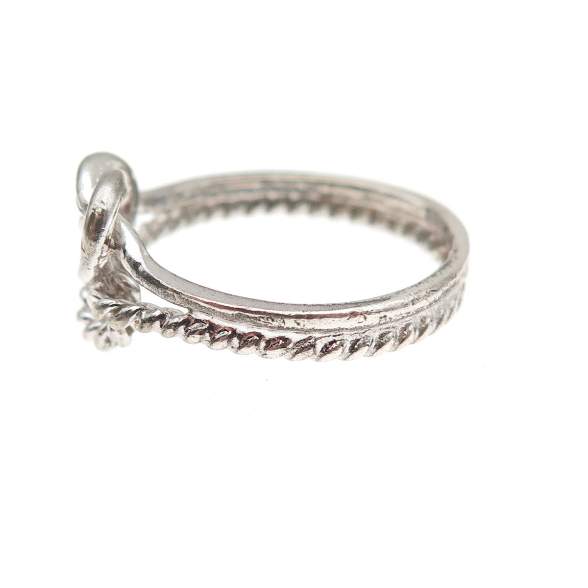 925 Sterling Silver Vintage Mariner Love Knot Ring Size 6.75